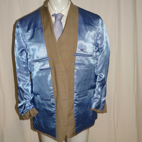 Trunk Club Custom Brown Plaid Two Button Blazer Sport Coat 44R - Picture 11 of 12